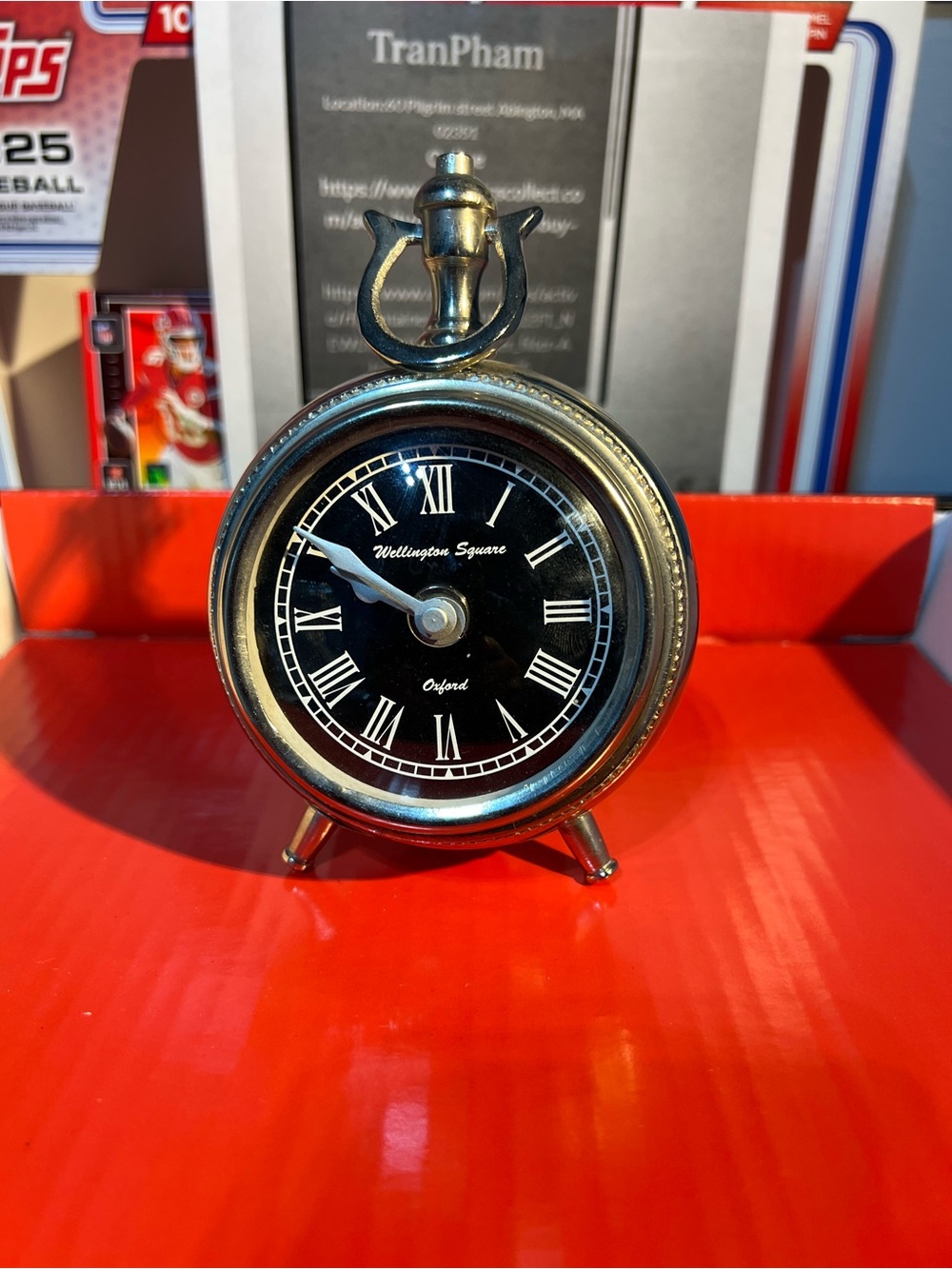 Oxford Table Clock - Black and Brass
